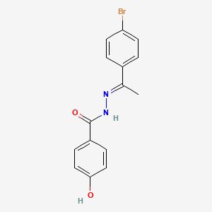 molecular formula C15H13BrN2O2 B14816271 N'-[(1E)-1-(4-bromophenyl)ethylidene]-4-hydroxybenzohydrazide 