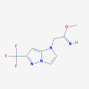 molecular formula C9H9F3N4O B1481631 methyl 2-(6-(trifluoromethyl)-1H-imidazo[1,2-b]pyrazol-1-yl)acetimidate CAS No. 2098030-89-6