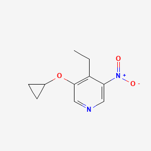 molecular formula C10H12N2O3 B14816333 3-Cyclopropoxy-4-ethyl-5-nitropyridine 