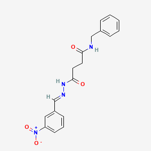 molecular formula C18H18N4O4 B14816339 N-benzyl-4-[(2E)-2-(3-nitrobenzylidene)hydrazinyl]-4-oxobutanamide 