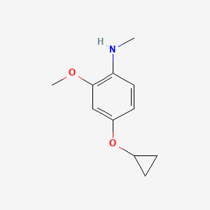 molecular formula C11H15NO2 B14816346 4-Cyclopropoxy-2-methoxy-N-methylaniline 