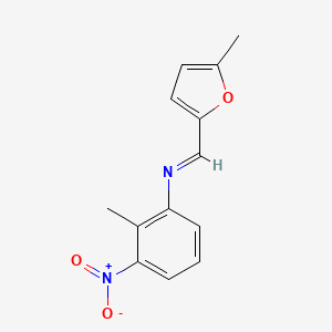 molecular formula C13H12N2O3 B14816379 Furan, 2-methyl-5-(2-methyl-3-nitrophenyliminomethyl)- 