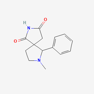 molecular formula C14H16N2O2 B14816396 7-Methyl-6-phenyl-2,7-diazaspiro[4.4]nonane-1,3-dione 