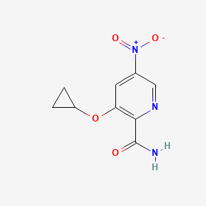 molecular formula C9H9N3O4 B14816441 3-Cyclopropoxy-5-nitropicolinamide 
