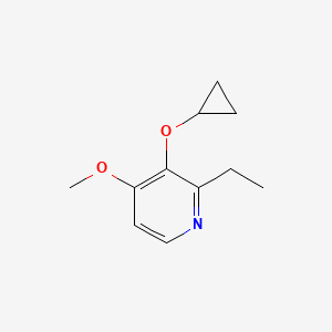 molecular formula C11H15NO2 B14816466 3-Cyclopropoxy-2-ethyl-4-methoxypyridine 