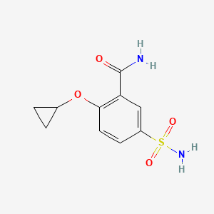 molecular formula C10H12N2O4S B14816498 2-Cyclopropoxy-5-sulfamoylbenzamide 