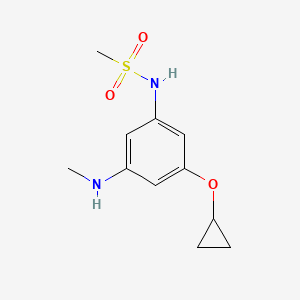molecular formula C11H16N2O3S B14816514 N-(3-Cyclopropoxy-5-(methylamino)phenyl)methanesulfonamide 