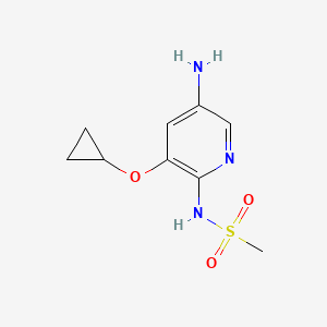 molecular formula C9H13N3O3S B14816587 N-(5-Amino-3-cyclopropoxypyridin-2-YL)methanesulfonamide 