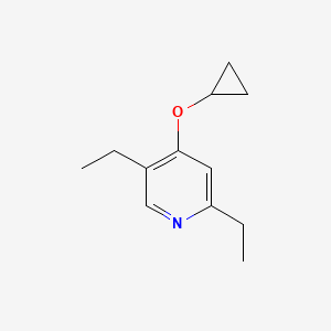 molecular formula C12H17NO B14816646 4-Cyclopropoxy-2,5-diethylpyridine 