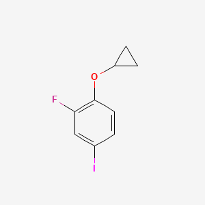 molecular formula C9H8FIO B14816651 1-Cyclopropoxy-2-fluoro-4-iodobenzene 