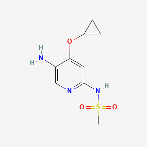 molecular formula C9H13N3O3S B14816652 N-(5-Amino-4-cyclopropoxypyridin-2-YL)methanesulfonamide 