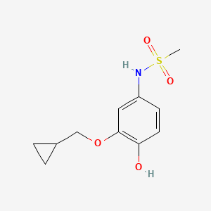 molecular formula C11H15NO4S B14816659 N-(3-(Cyclopropylmethoxy)-4-hydroxyphenyl)methanesulfonamide 