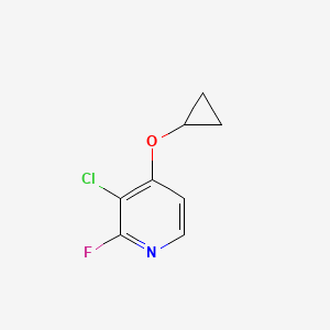 molecular formula C8H7ClFNO B14816678 3-Chloro-4-cyclopropoxy-2-fluoropyridine 