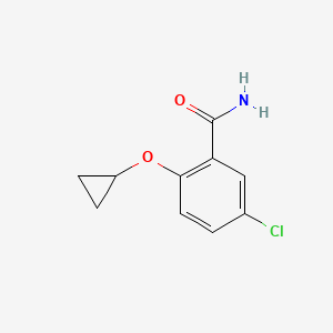 molecular formula C10H10ClNO2 B14816686 5-Chloro-2-cyclopropoxybenzamide 