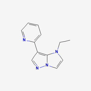 molecular formula C12H12N4 B1481675 1-ethyl-7-(pyridin-2-yl)-1H-imidazo[1,2-b]pyrazole CAS No. 2098025-71-7