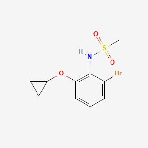 molecular formula C10H12BrNO3S B14816780 N-(2-Bromo-6-cyclopropoxyphenyl)methanesulfonamide 