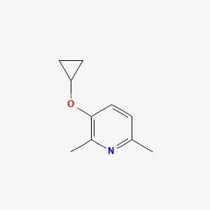 molecular formula C10H13NO B14816838 3-Cyclopropoxy-2,6-dimethylpyridine 