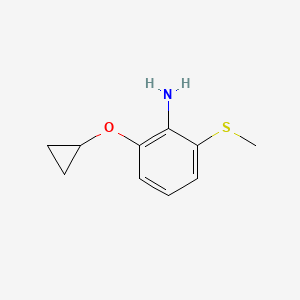 molecular formula C10H13NOS B14816942 2-Cyclopropoxy-6-(methylthio)aniline 