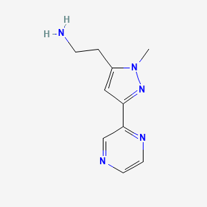 molecular formula C10H13N5 B1481696 2-(1-methyl-3-(pyrazin-2-yl)-1H-pyrazol-5-yl)ethan-1-amine CAS No. 2092529-74-1