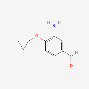 molecular formula C10H11NO2 B14817004 3-Amino-4-cyclopropoxybenzaldehyde 