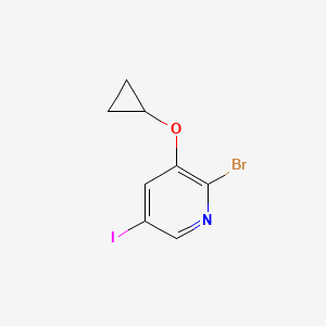 molecular formula C8H7BrINO B14817043 2-Bromo-3-cyclopropoxy-5-iodopyridine 