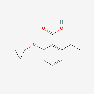 molecular formula C13H16O3 B14817063 2-Cyclopropoxy-6-isopropylbenzoic acid 
