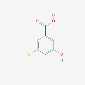molecular formula C8H8O3S B14817086 3-Hydroxy-5-(methylthio)benzoic acid 