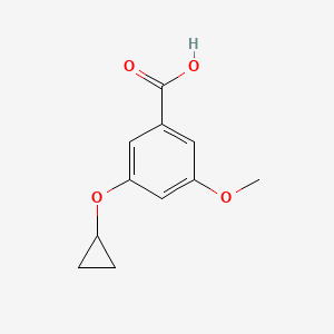 molecular formula C11H12O4 B14817124 3-Cyclopropoxy-5-methoxybenzoic acid 