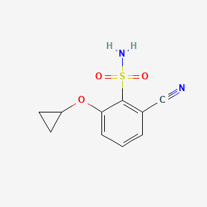 molecular formula C10H10N2O3S B14817140 2-Cyano-6-cyclopropoxybenzenesulfonamide 