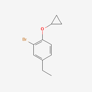 molecular formula C11H13BrO B14817180 2-Bromo-1-cyclopropoxy-4-ethylbenzene 