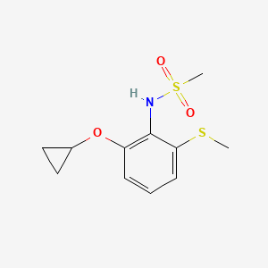 molecular formula C11H15NO3S2 B14817189 N-(2-Cyclopropoxy-6-(methylthio)phenyl)methanesulfonamide 