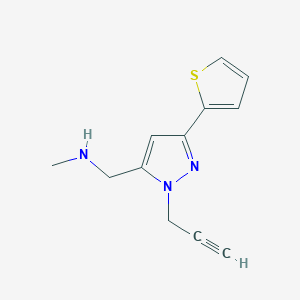 molecular formula C12H13N3S B1481719 N-methyl-1-(1-(prop-2-yn-1-yl)-3-(thiophen-2-yl)-1H-pyrazol-5-yl)methanamine CAS No. 2098119-00-5
