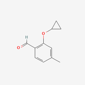 molecular formula C11H12O2 B14817265 2-Cyclopropoxy-4-methylbenzaldehyde 