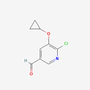 molecular formula C9H8ClNO2 B14817276 6-Chloro-5-cyclopropoxynicotinaldehyde 