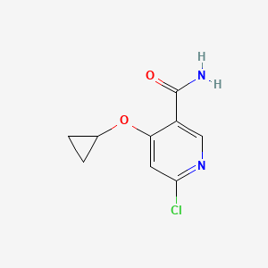 molecular formula C9H9ClN2O2 B14817331 6-Chloro-4-cyclopropoxynicotinamide 