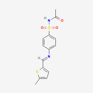 molecular formula C14H14N2O3S2 B14817406 N-[(4-{[(E)-(5-methylthiophen-2-yl)methylidene]amino}phenyl)sulfonyl]acetamide 