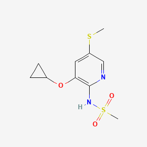 molecular formula C10H14N2O3S2 B14817425 N-(3-Cyclopropoxy-5-(methylthio)pyridin-2-YL)methanesulfonamide 