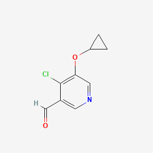 molecular formula C9H8ClNO2 B14817493 4-Chloro-5-cyclopropoxynicotinaldehyde 