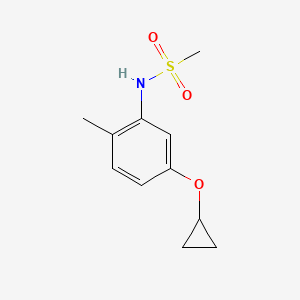 molecular formula C11H15NO3S B14817624 N-(5-Cyclopropoxy-2-methylphenyl)methanesulfonamide 