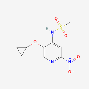 molecular formula C9H11N3O5S B14817650 N-(5-Cyclopropoxy-2-nitropyridin-4-YL)methanesulfonamide 