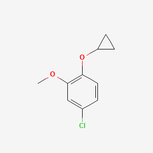 molecular formula C10H11ClO2 B14817698 4-Chloro-1-cyclopropoxy-2-methoxybenzene 