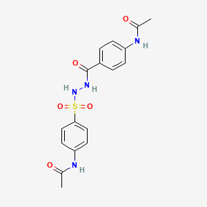 molecular formula C17H18N4O5S B14817767 N-{4-[(2-{[4-(acetylamino)phenyl]carbonyl}hydrazinyl)sulfonyl]phenyl}acetamide 
