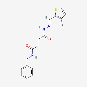molecular formula C17H19N3O2S B14817831 N-benzyl-4-{(2E)-2-[(3-methylthiophen-2-yl)methylidene]hydrazinyl}-4-oxobutanamide 