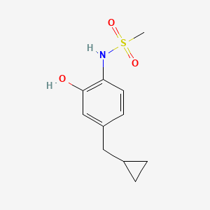 molecular formula C11H15NO3S B14817863 N-(4-(Cyclopropylmethyl)-2-hydroxyphenyl)methanesulfonamide 