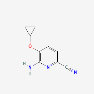 molecular formula C9H9N3O B14817876 6-Amino-5-cyclopropoxypicolinonitrile 