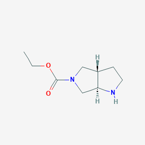 molecular formula C9H16N2O2 B14817898 ethyl (3aS,6aR)-2,3,3a,4,6,6a-hexahydro-1H-pyrrolo[2,3-c]pyrrole-5-carboxylate 