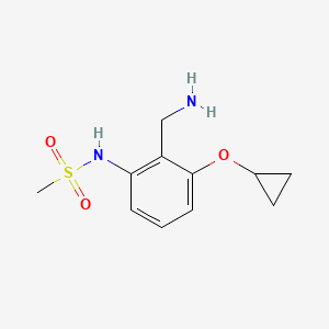 molecular formula C11H16N2O3S B14817994 N-(2-(Aminomethyl)-3-cyclopropoxyphenyl)methanesulfonamide 