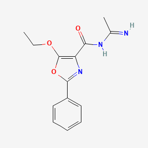 molecular formula C14H15N3O3 B14818067 N-[(1E)-1-Aminoethylidene]-5-ethoxy-2-phenyl-1,3-oxazole-4-carboxamide CAS No. 88584-26-3