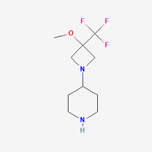 molecular formula C10H17F3N2O B1481808 4-(3-Methoxy-3-(trifluoromethyl)azetidin-1-yl)piperidine CAS No. 2091216-46-3