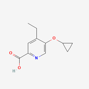 molecular formula C11H13NO3 B14818095 5-Cyclopropoxy-4-ethylpicolinic acid 